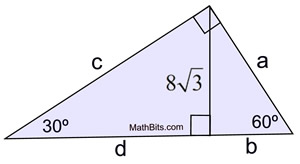 Special Right Triangle Practice - MathBitsNotebook(Geo)