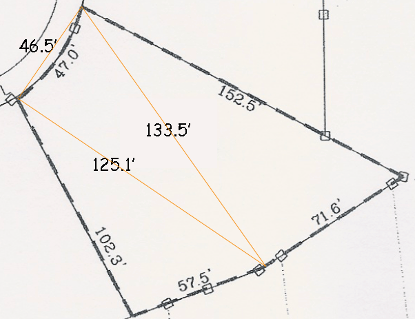 The lot is a very odd shape