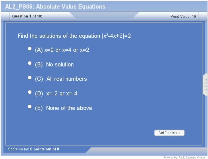 Algebra 2 Absolute Value Equations and Inequalities