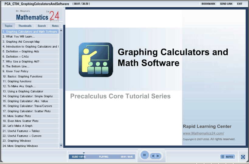 PreCalculus Graphing Calculators and Math Software