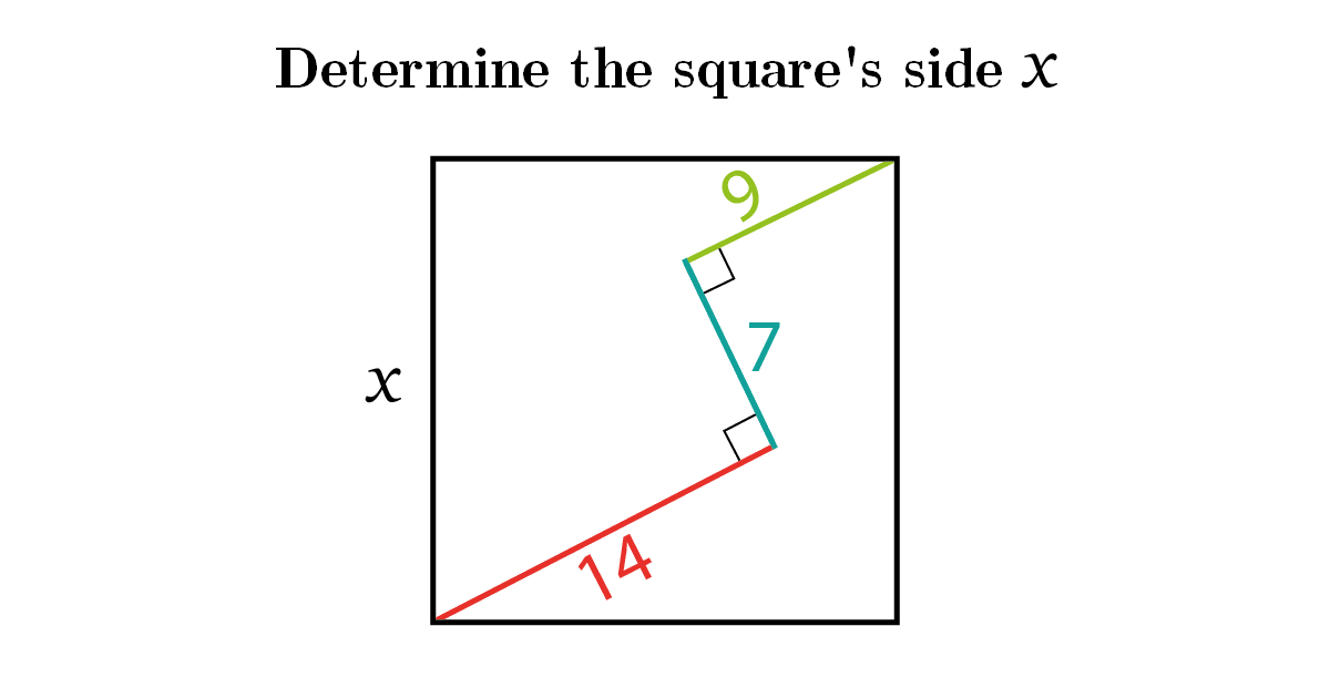 Solution Determine the square's side x Art Of Mathematics