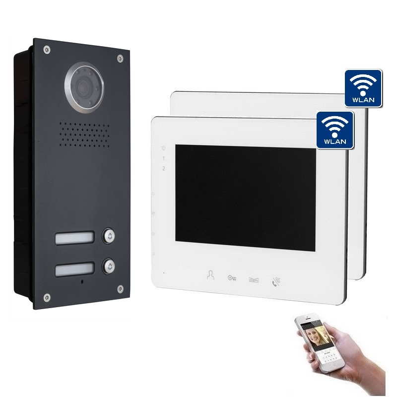 2 Draht IP Video Sprechanlage 2 Familienhaus mit 2 WLAN