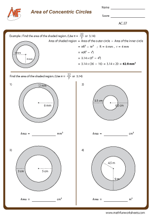 Area of Circles | Math Fun Worksheets