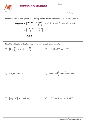 Midpoint Formula | Math Fun Worksheets