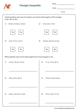 Triangle Inequality Theorem - Math Fun Worksheets