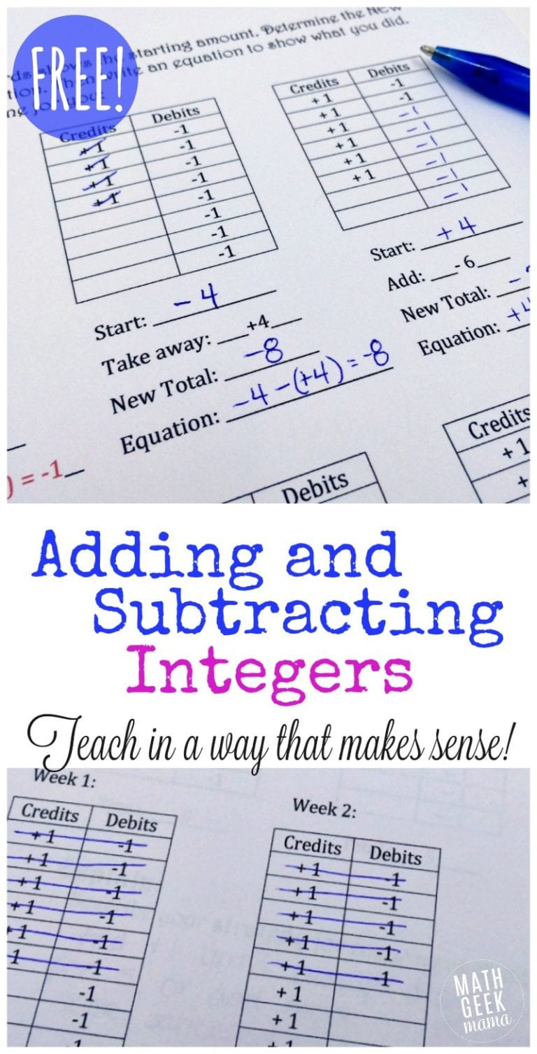 FREE Adding and Subtracting Integers Lesson