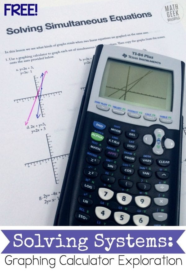 Graphing Systems of Equations Activity with a Calculator {FREE}