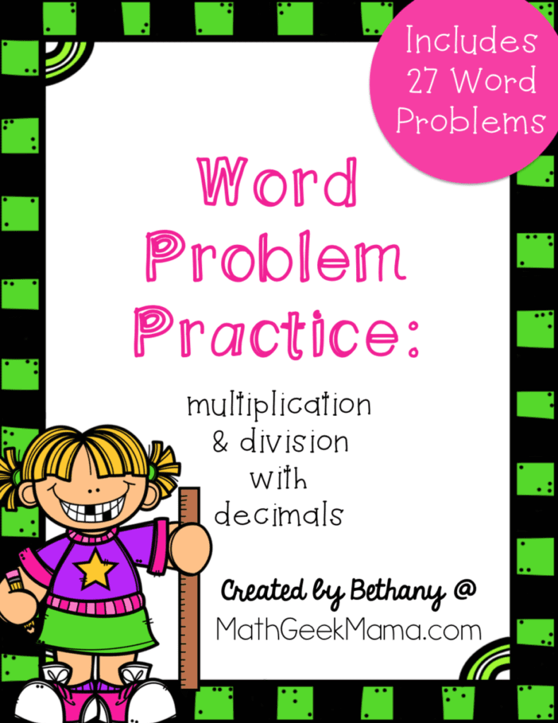 {FREE} Multiplying Decimals Word Problems Set