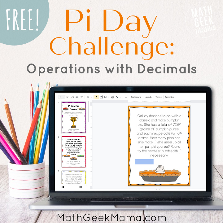 {FREE} Digital Pi Day Activity: Decimal Operations Word Problems | Math