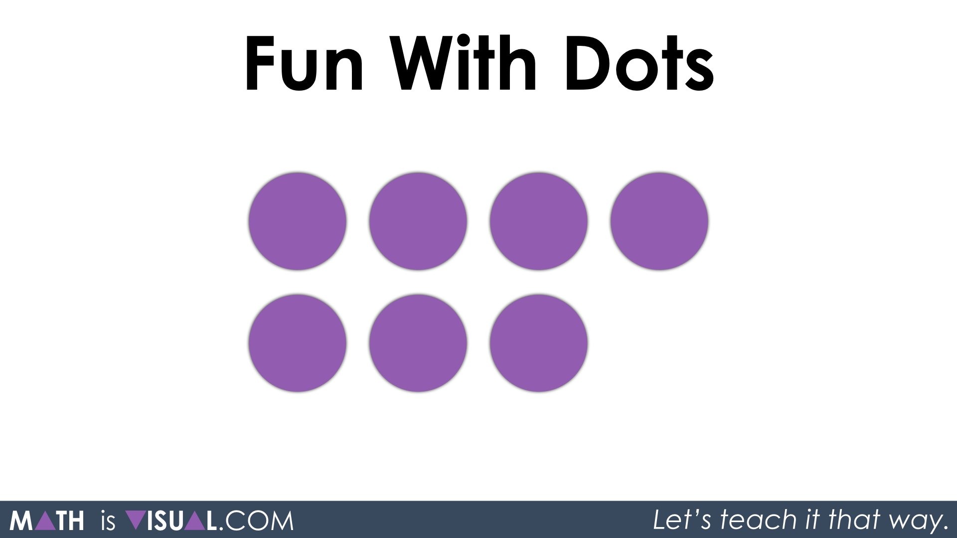 Conceptual Subitizing With Dot Cards Part 2 Math Is Visual