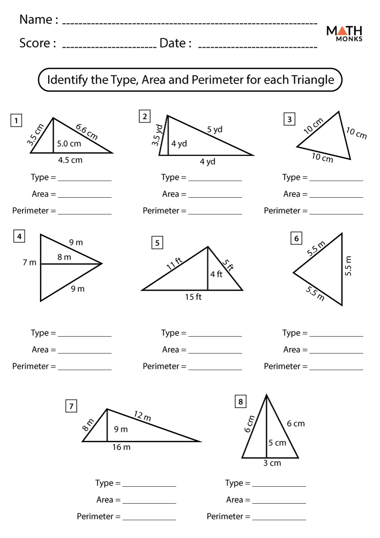 Triangle Worksheets - Math Monks