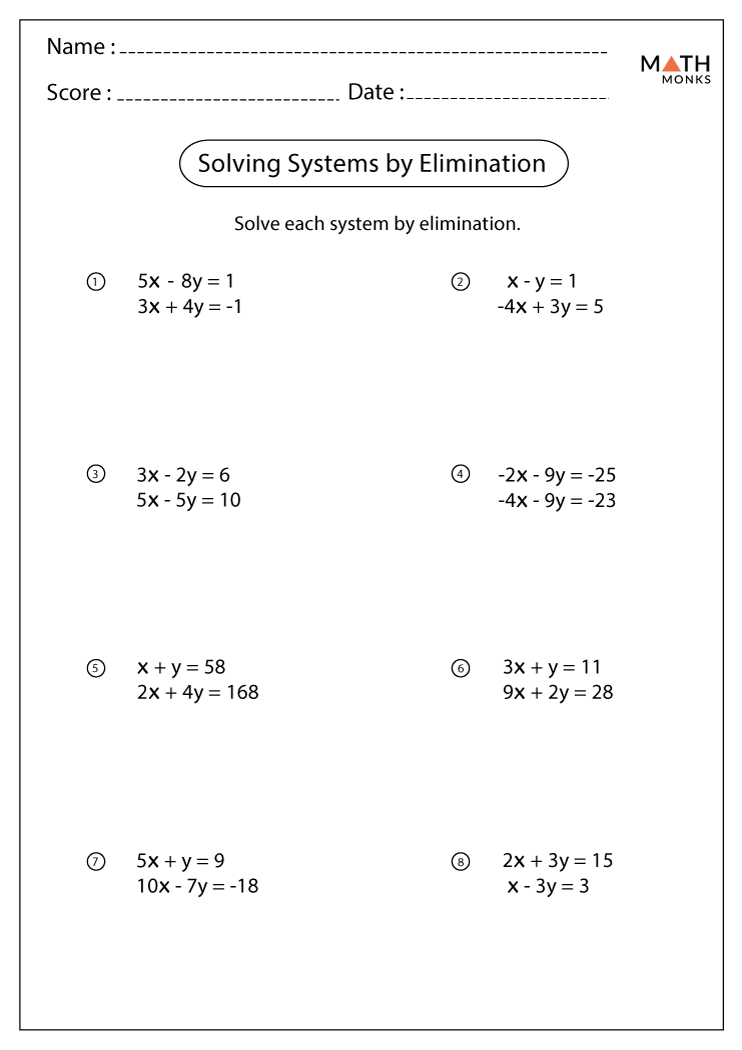 solving-systems-of-equations-by-elimination-worksheet