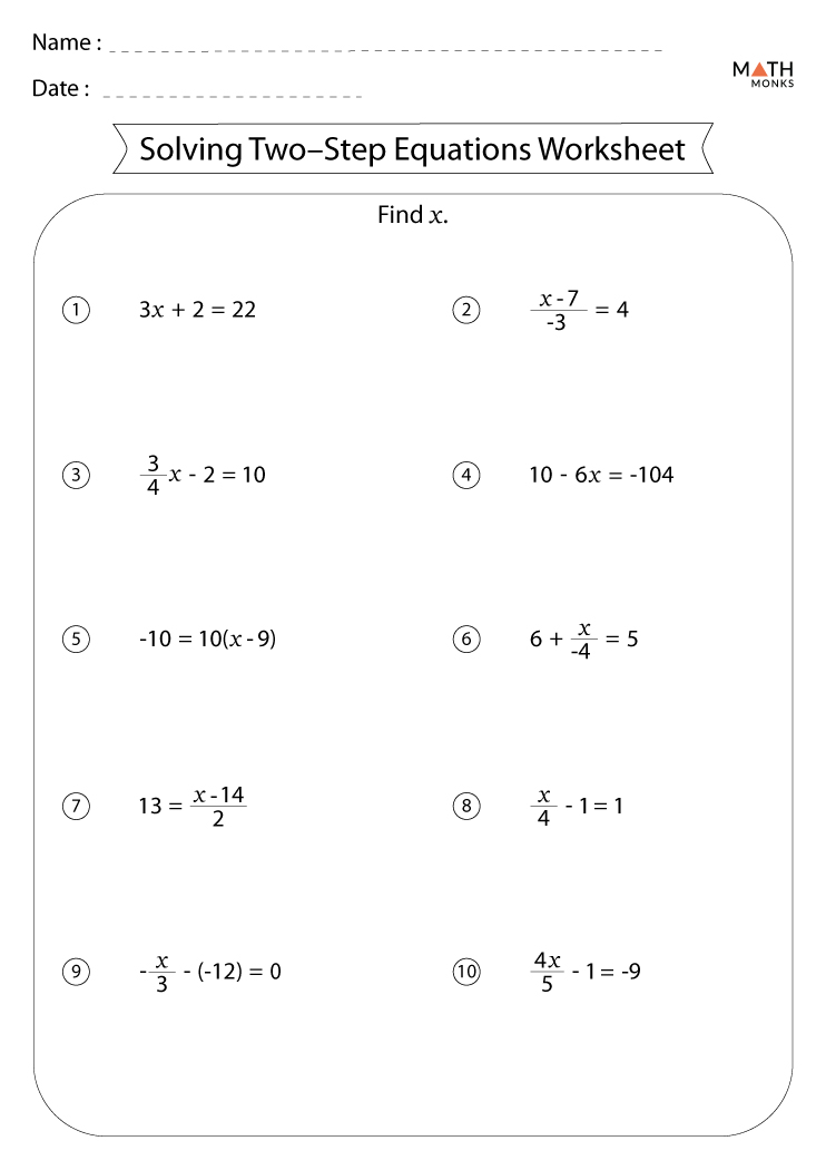 free worksheets for linear equations grades 6 9 pre algebra algebra 1