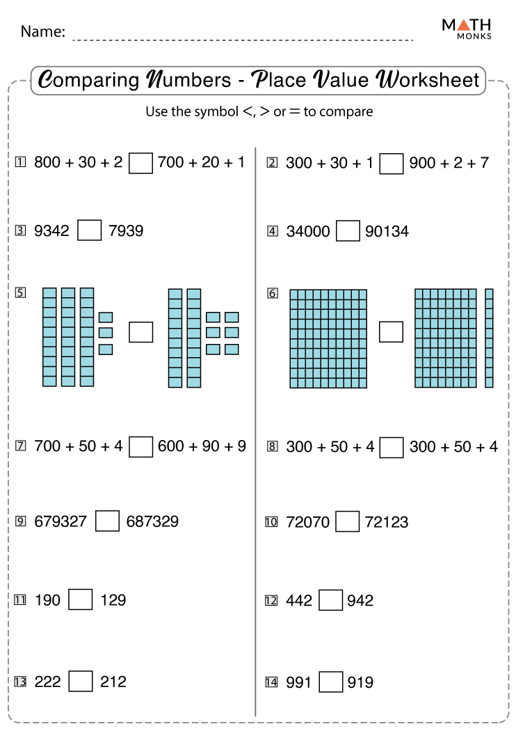 Place Value Worksheets with Answer Key
