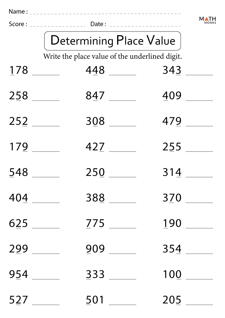 Place Value Worksheets 2nd Grade with Answer Key