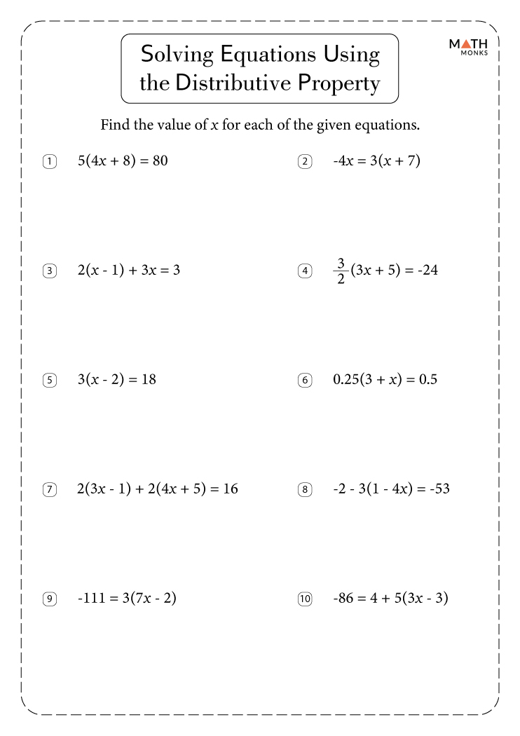 Equations With Distributive Property Examples - Tessshebaylo