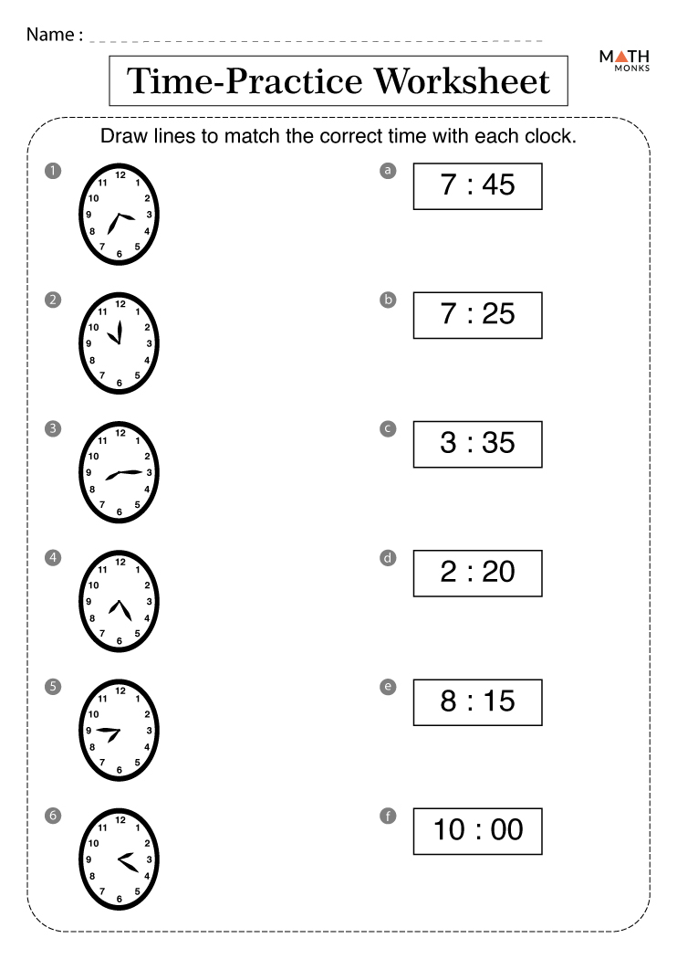 Class 2 Time Worksheet