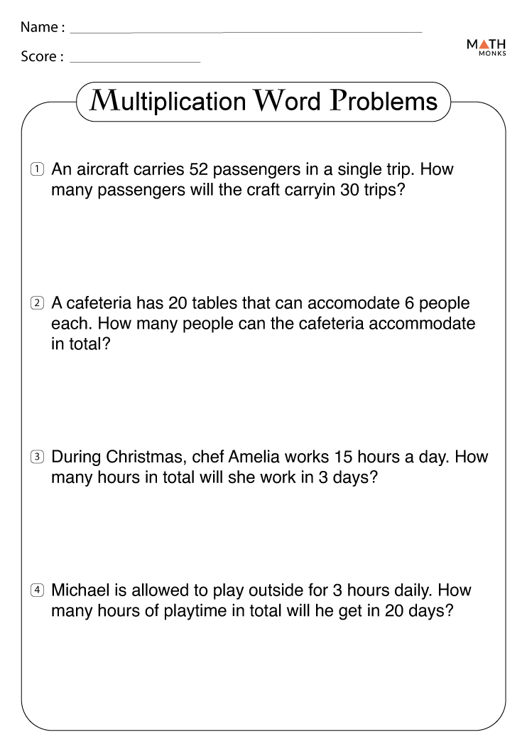 Multiplication Worksheets with Answer Key