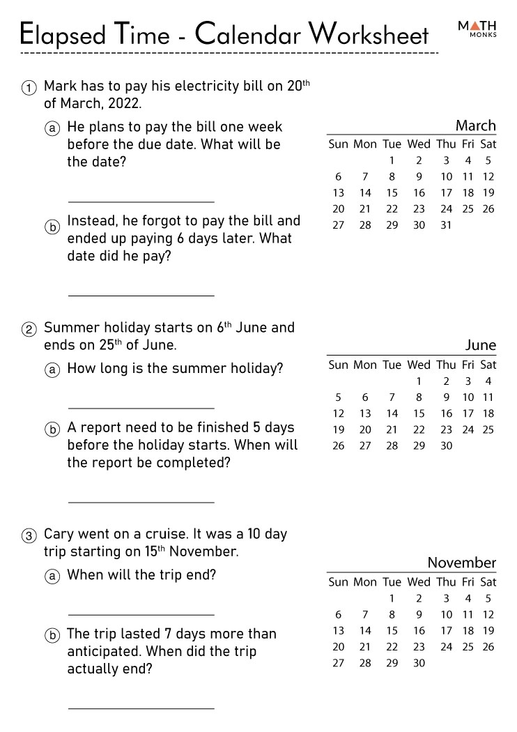Elapsed Time Worksheets Math Monks