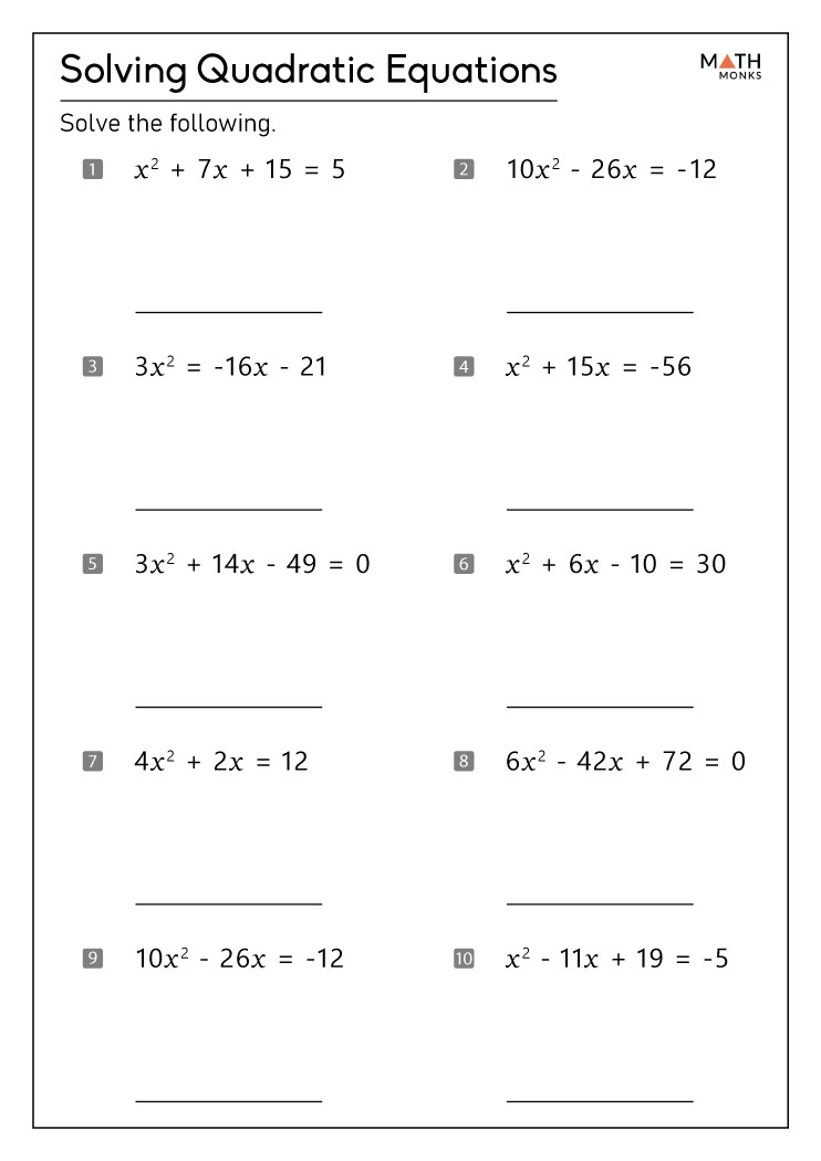 Factoring Worksheets Math Monks