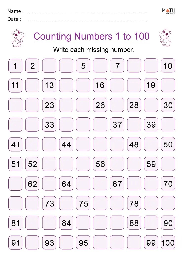Counting Worksheets - Math Monks