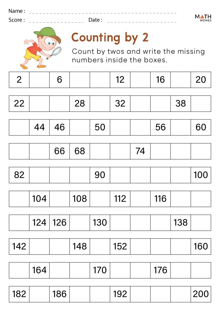 Skip Counting Worksheets Math Monks