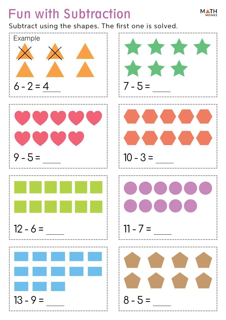 1st Grade Subtraction Worksheets - Math Monks