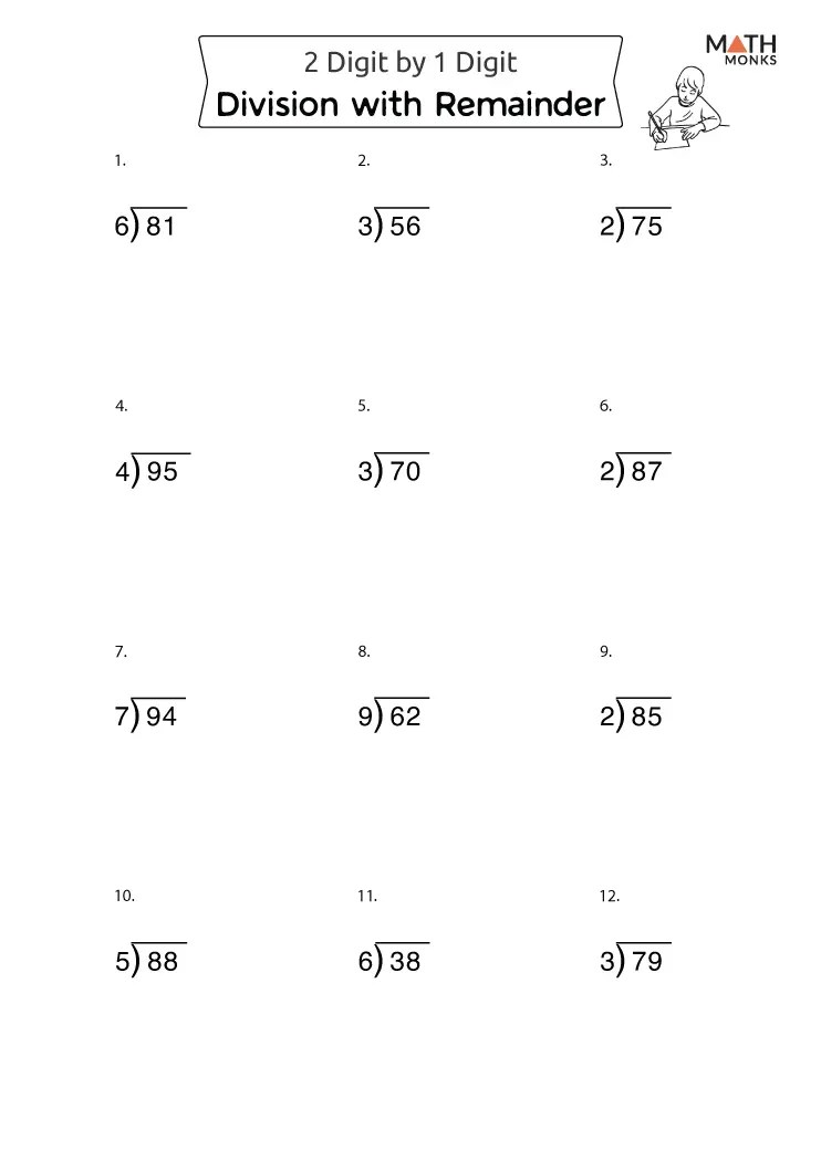 Division With Remainders Worksheets - Math Monks