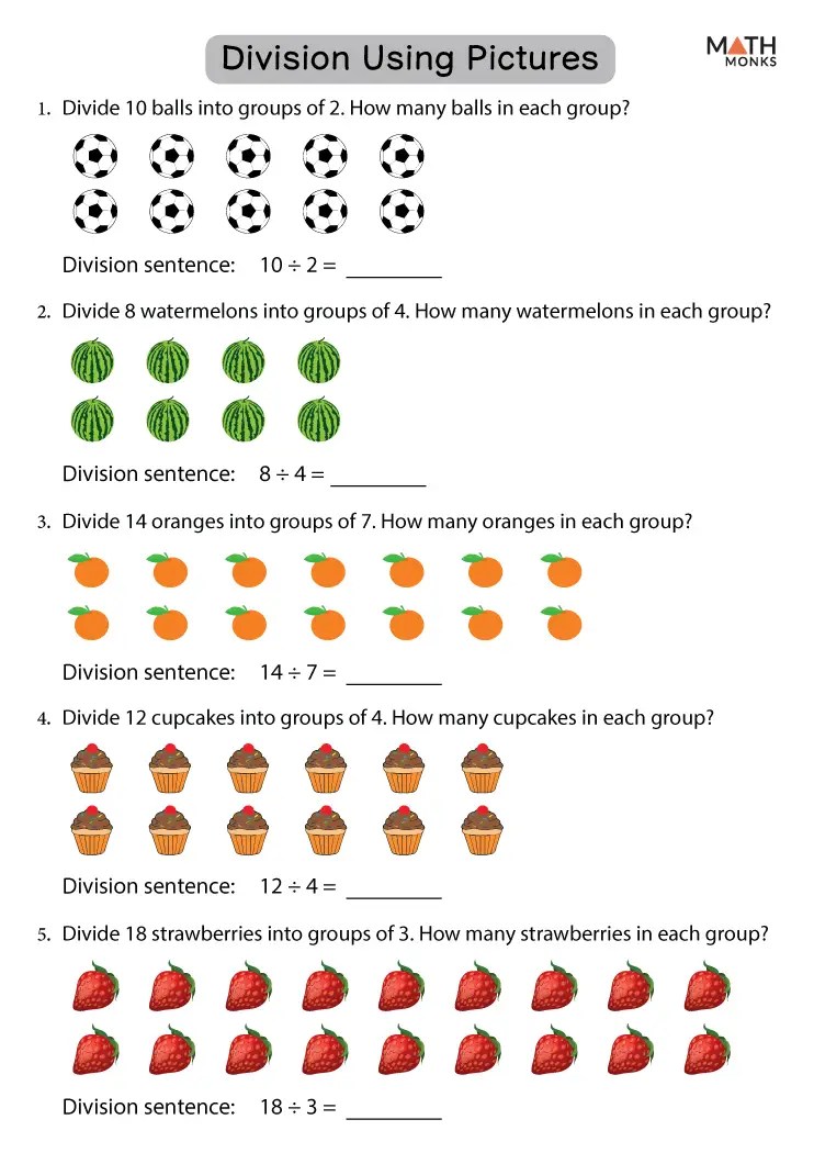 Division Worksheets for Grade 2 - Math Monks