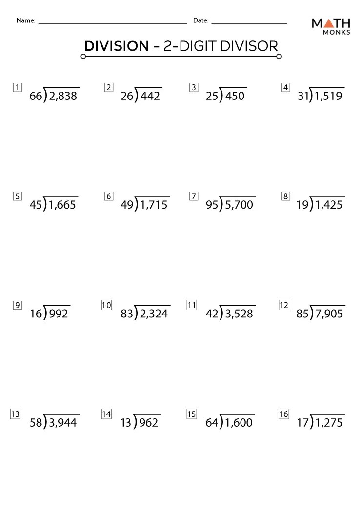 Division Worksheets - Math Monks