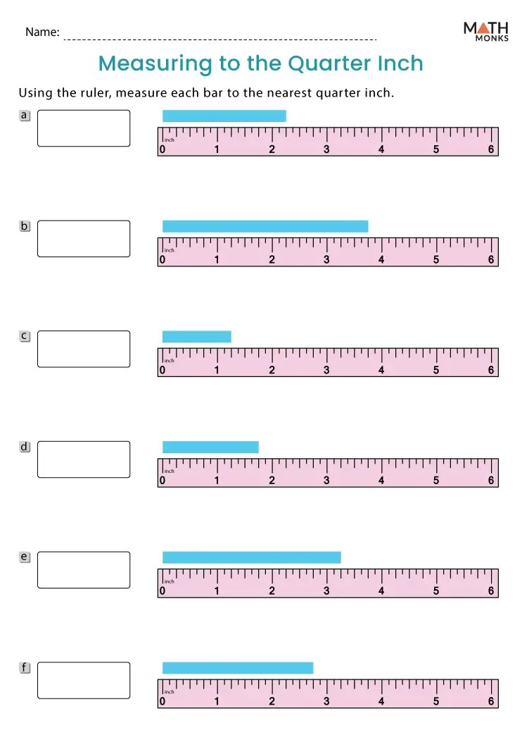 Measuring in Inches Worksheets - Math Monks