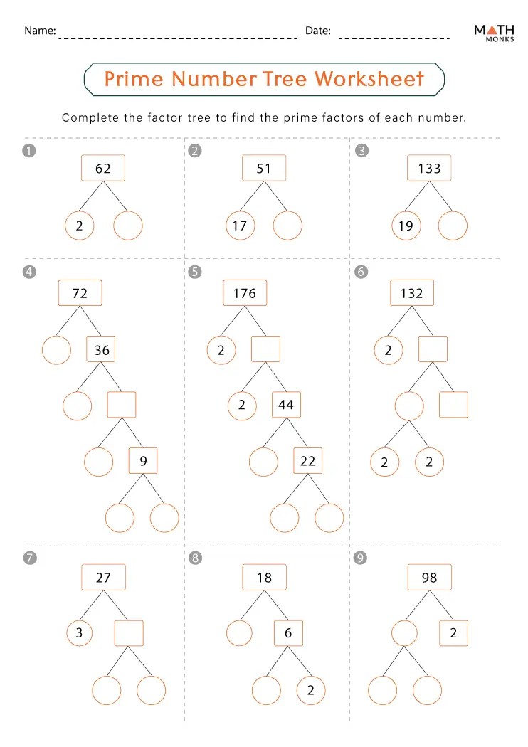 Prime and Composite Number Worksheets - Math Monks