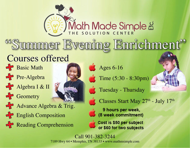 Introducing Summer Evening Enrichment! Math Made Simple, Etc.