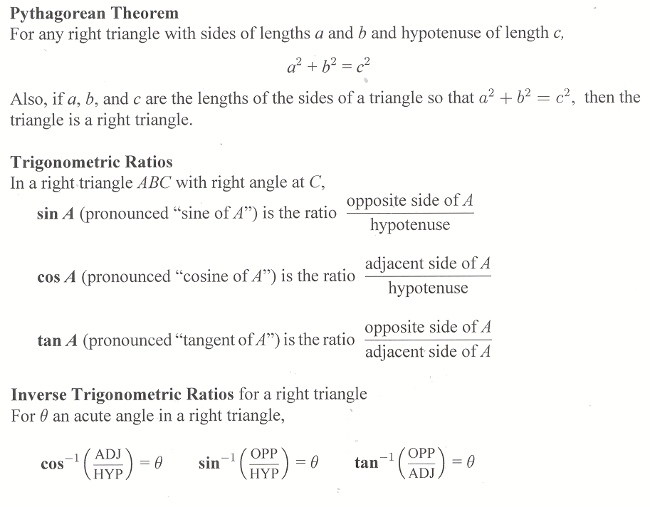 Section 7.5 RightTriangle Trigonometry The Nature of Mathematics