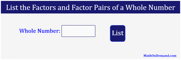 Factors and Factor Pairs of 270