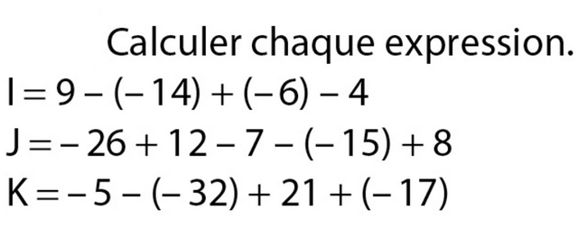 Les nombres relatifs exercices de maths 5ème (cinquième) à imprimer