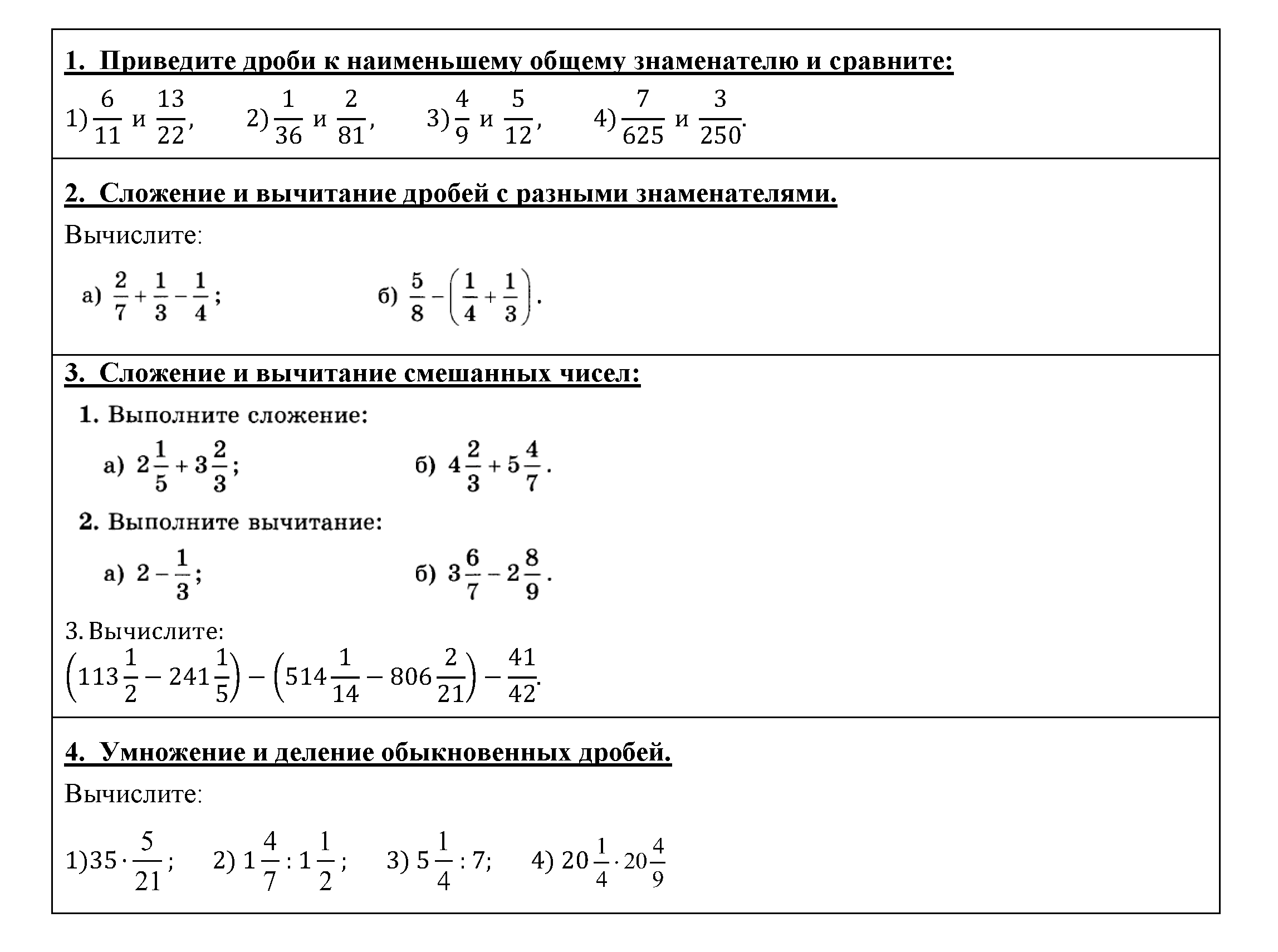 Список работ за первый семестр