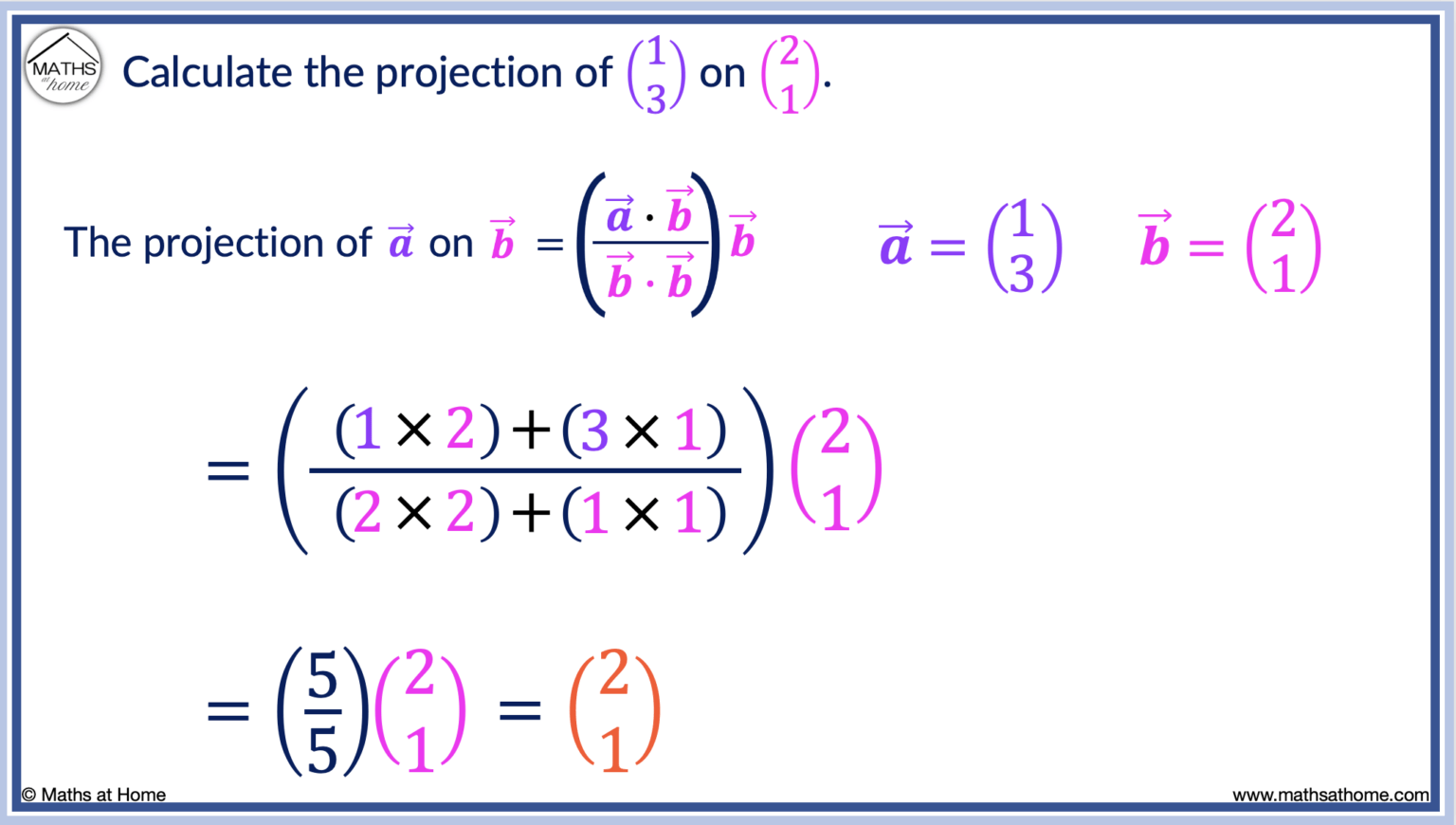 How to Calculate Scalar and Vector Projections
