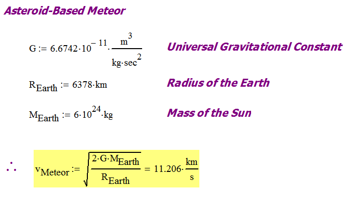 Speed of a Meteor Math Encounters Blog