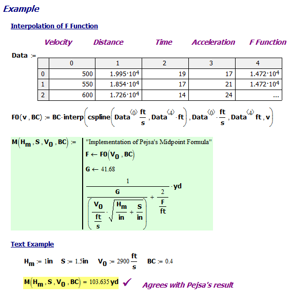 Pejsa Trajectory Midpoint Formula Given a Maximum