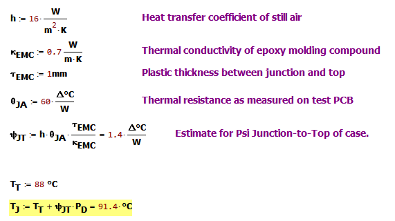 Thermal Calculation Example for a Simple Electronic Component Math