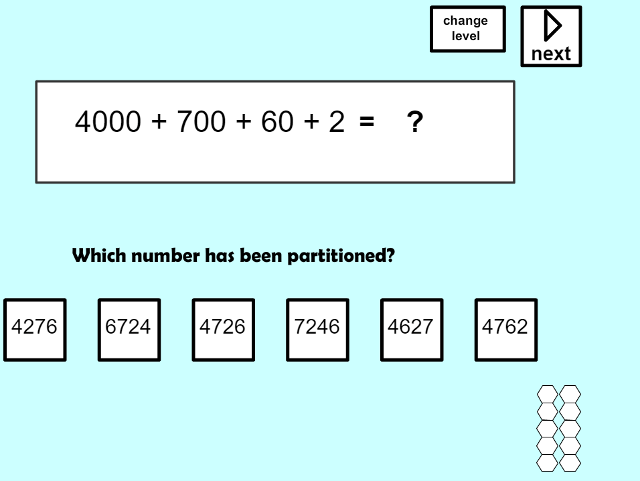 Partitioning, Place Value and Rounding Mathsframe
