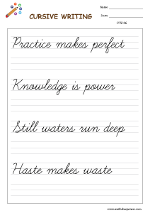 Free Cursive Writing Worksheets - Math Sharpeners