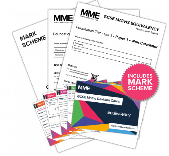 GCSE Maths Equivalency Practice Papers & Revision Cards Maths Made Easy
