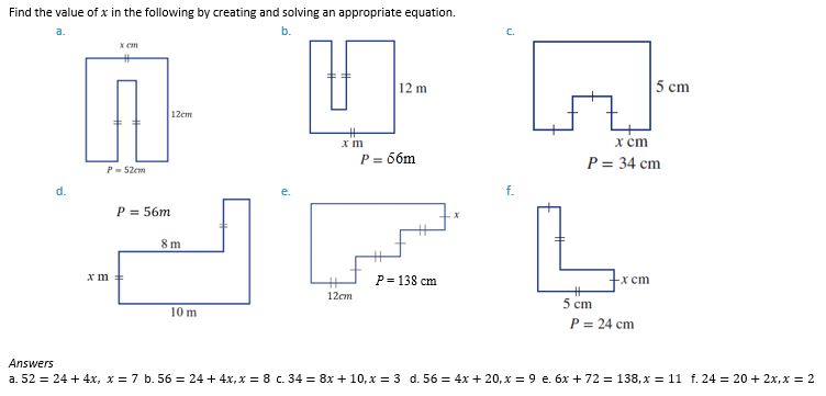 Finding Unknown Lengths using a given Perimeter – mathsquad