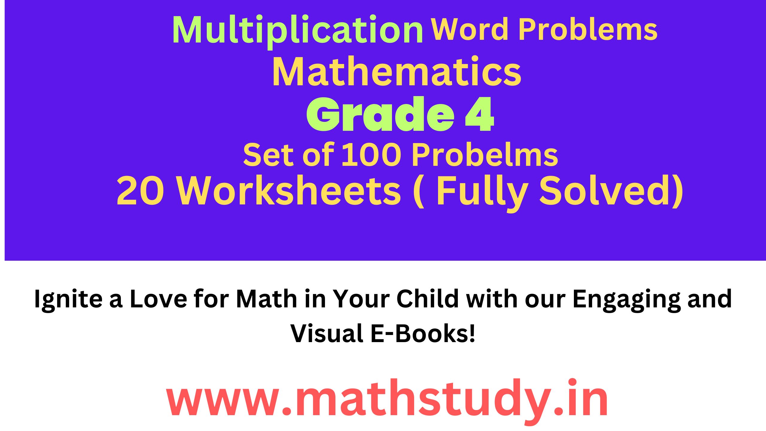 Multiplication Word Problems For 4th Grade - Best E-books, Mathematics