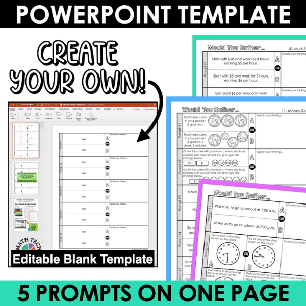30 FREE Would You Rather Math Prompts Math Tech Connections
