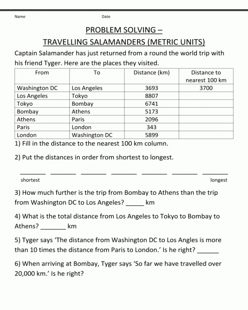 Math Word Problems 4th Grade Printable Worksheets - Math Worksheets