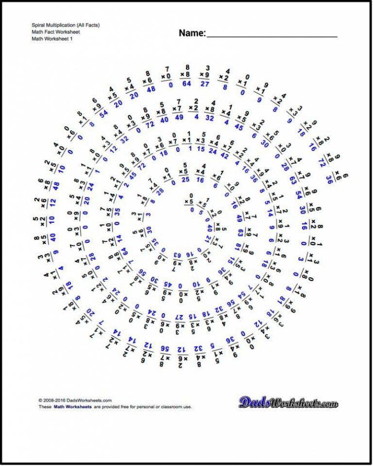 All Of Our Multiplication Worksheets Include Answer Keys And Math
