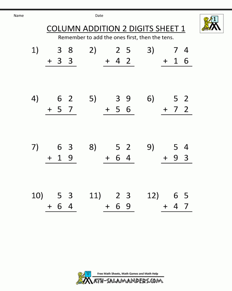 3 Digit Addition Worksheets For Grade 2 Math Worksheets Printable